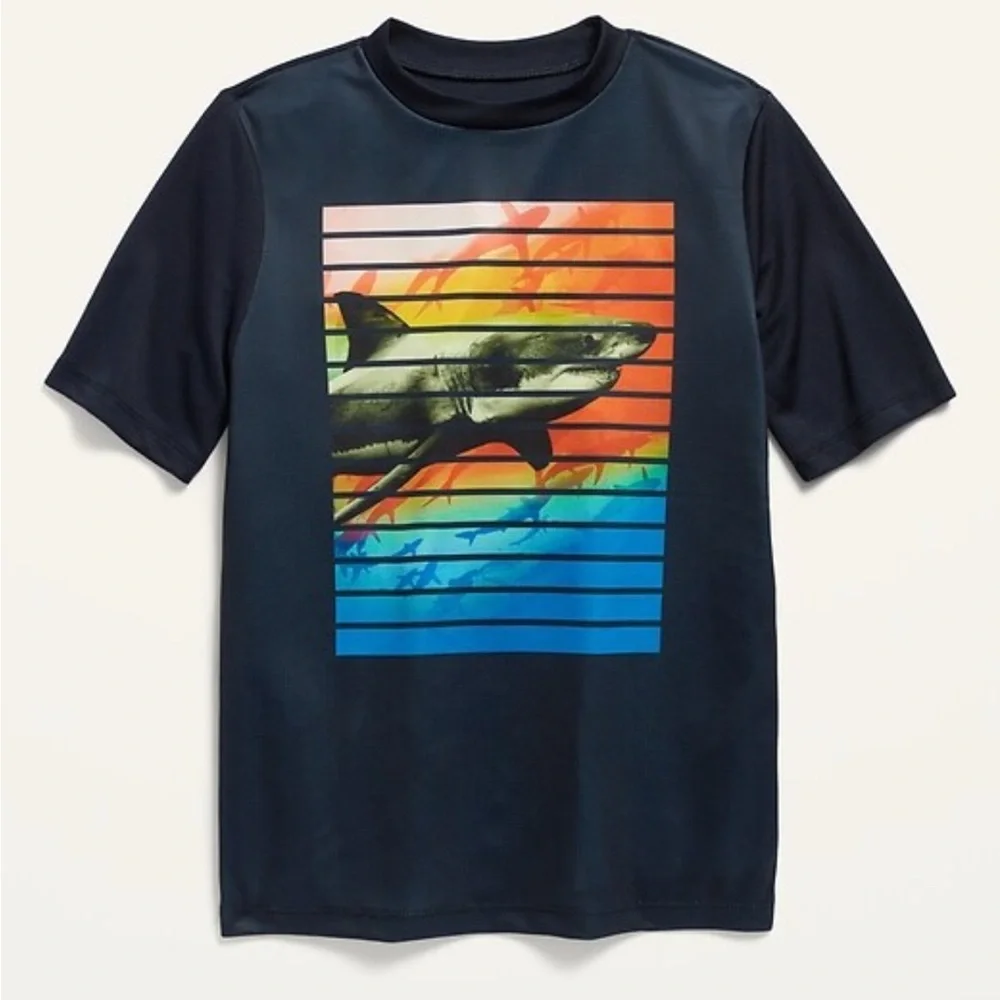 Old Navy Kids Swim Shirt With Shark Graphic
